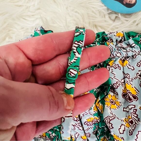 RHODE x Target whimsical Green floral spaghetti strap crop bra top size small - Picture 5 of 12